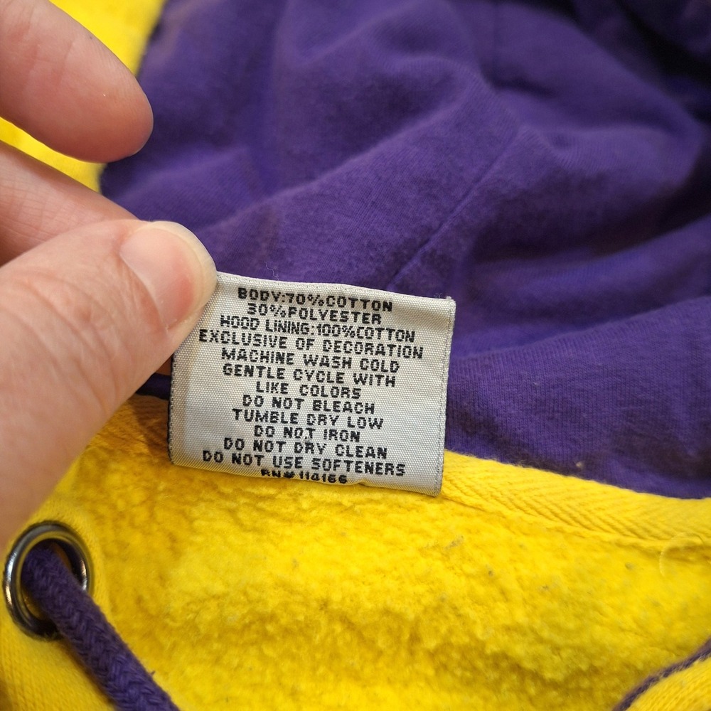 Stadium Athletics LSU Tigers Hoodie Mens Large Yellow Purple Embroidered NCAA - Picture 3 of 9